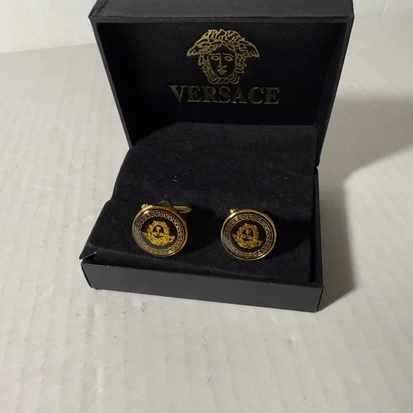 VERSACE ENAMEL MEDUSA CUFFLINKS - Picture 3 of 5